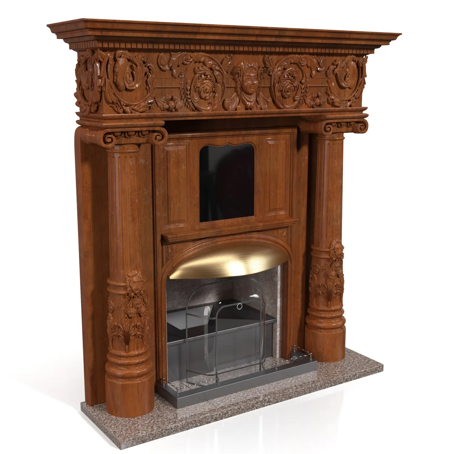 Peat Lobby Fireplace 3D Model_06